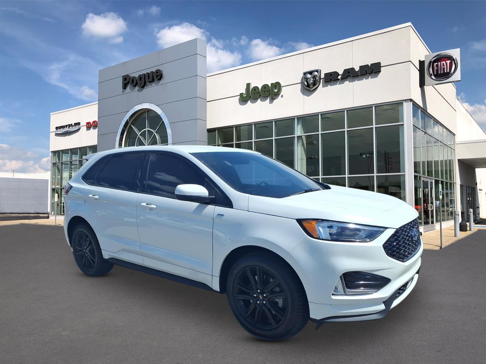 2024 Ford Edge ST-Line in White — front three-quarter view