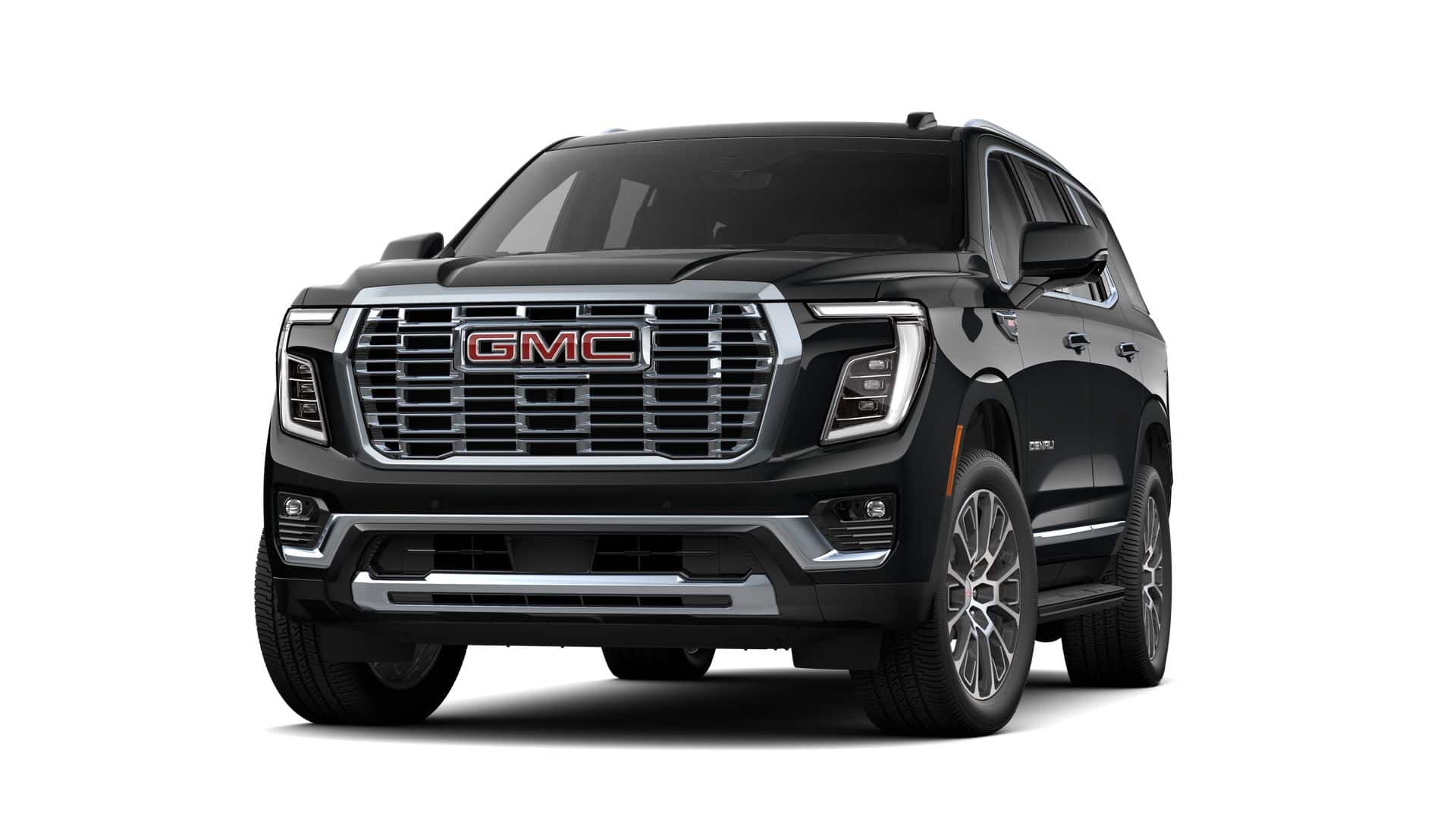 2026 GMC Yukon Denali Denali in Onyx Black — front three-quarter view