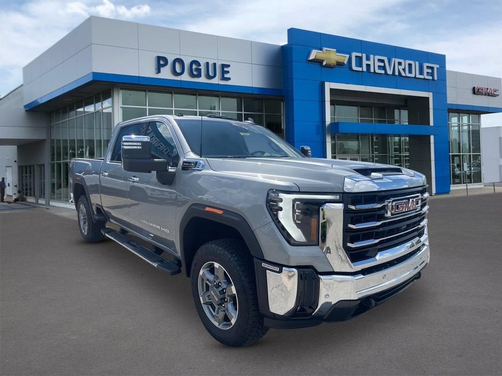 2026 GMC Sierra 2500HD SLT in Sterling Metallic — front three-quarter view