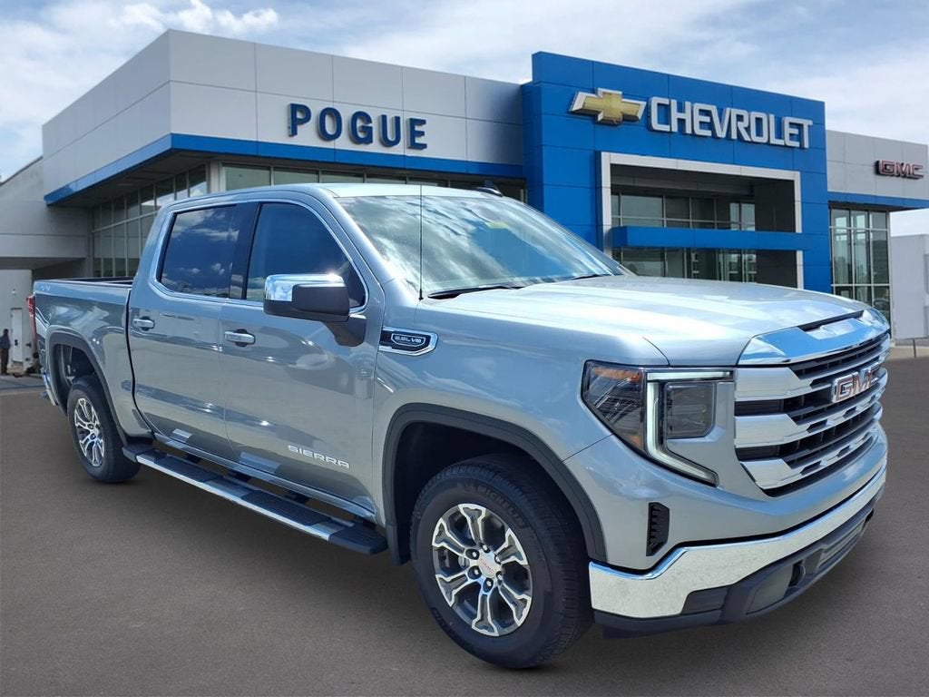 2026 GMC Sierra 1500 SLE in Sterling Metallic — front three-quarter view