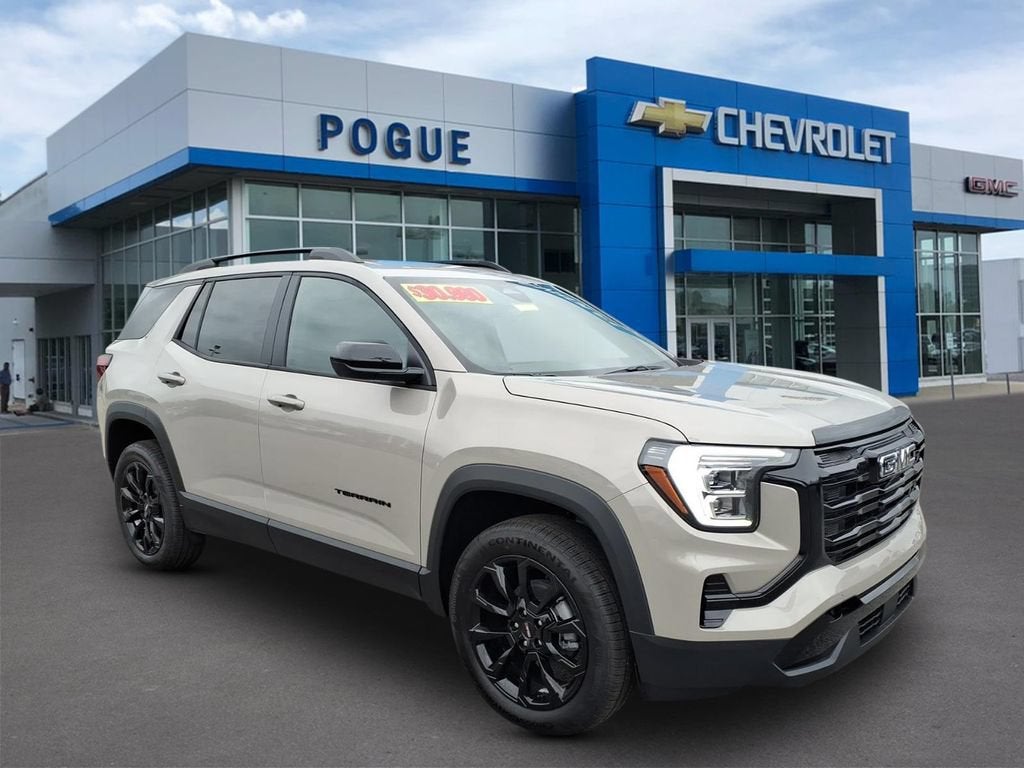 2026 GMC Terrain FWD Elevation in Riverstone Metallic — front three-quarter view