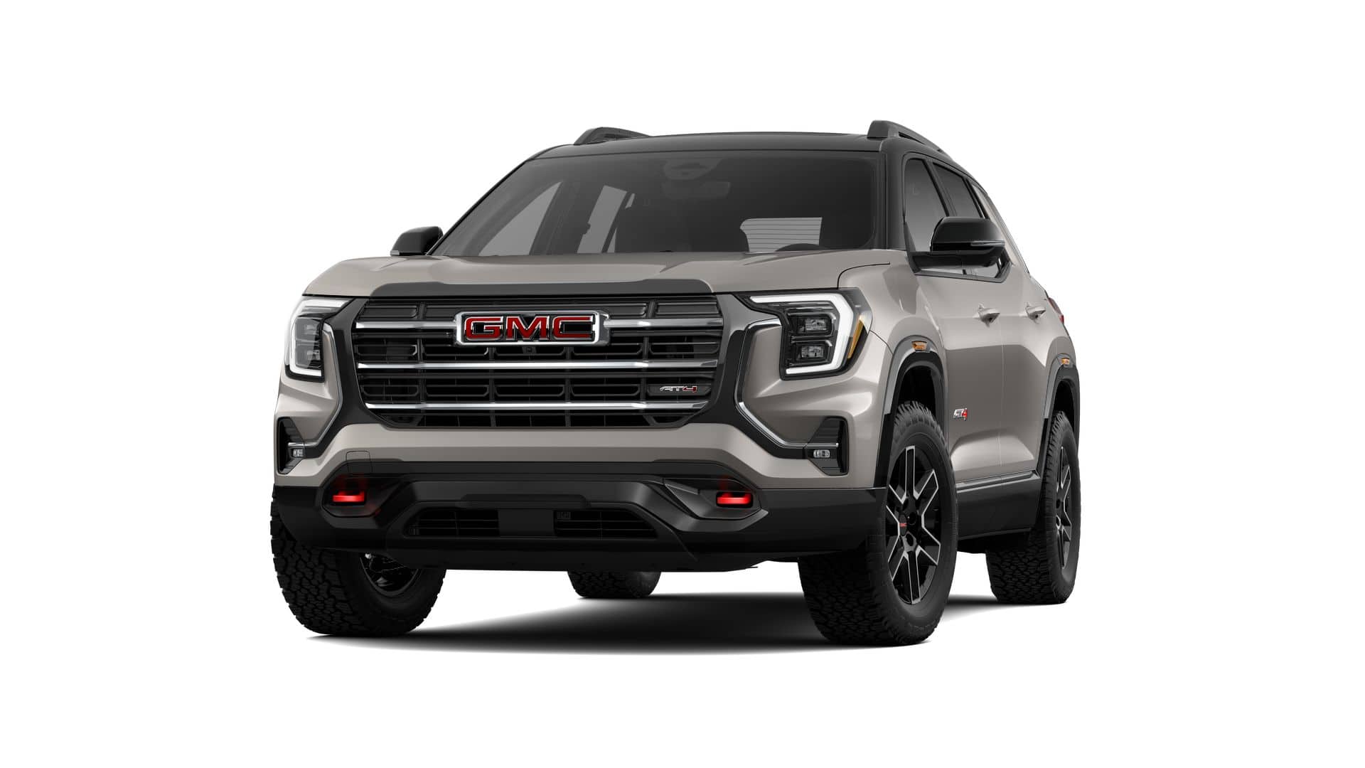 2026 GMC Terrain AWD AT4 in Riverstone Metallic — front three-quarter view