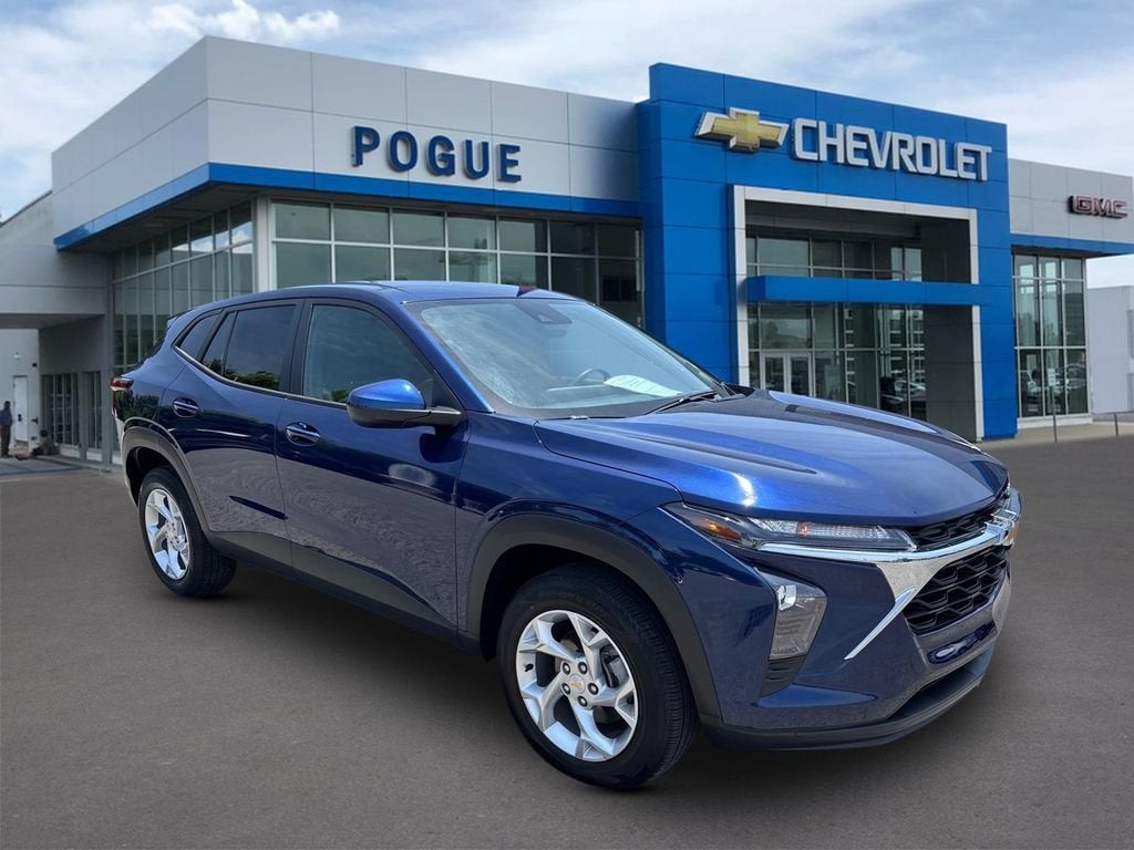 2024 Chevrolet Trax LS in Blue Glow Metallic — front three-quarter view