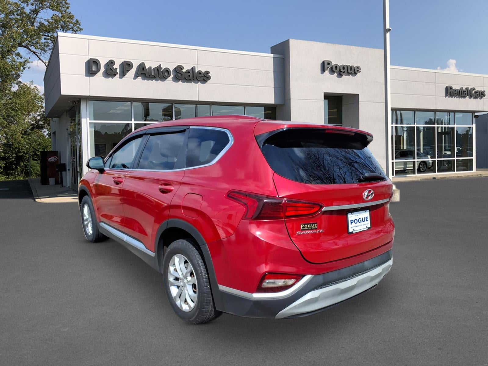2019 Hyundai Santa Fe — rear three-quarter view